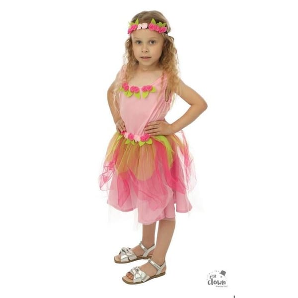 Kostym - LITEN CLOWN - Fata Flicka - Rosa - 7-9 år - Klänning och hårband