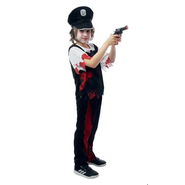 Blodigt Polisdräkt - PTIT CLOWN - Barnkostym - Svart - 10 till 12 år - Polyester