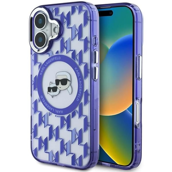 Mobilfodral - KARL - IML Monogram K - Kompatibel med iPhone 16 - Mjuk - TPU och polykarbonat