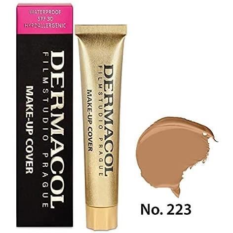 Dermacol Full Coverage Foundation | Vattentät Corrective Primer SPF 30 | Tatueringskamouflage, ärr, akne, nr. 223|30g