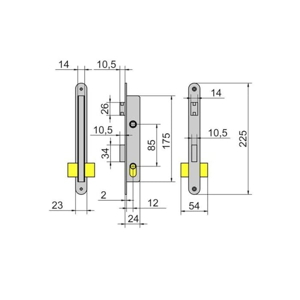 Lince 5550 aluminiumlås 14 mm.