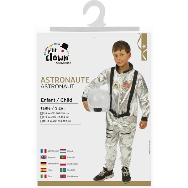 Barn Astronautkostym - PTIT CLOWN - Karneval, Halloween, Cosplay - Silver
