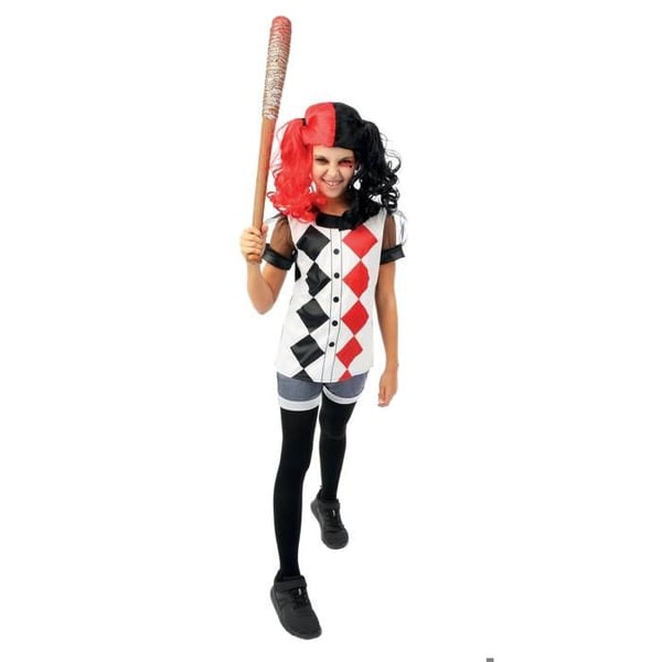 Kostym Barn - LITEN CLOWN - Arlequin Utklädnad Flicka - 10-12 år - Svart/röd - Lätt polyester