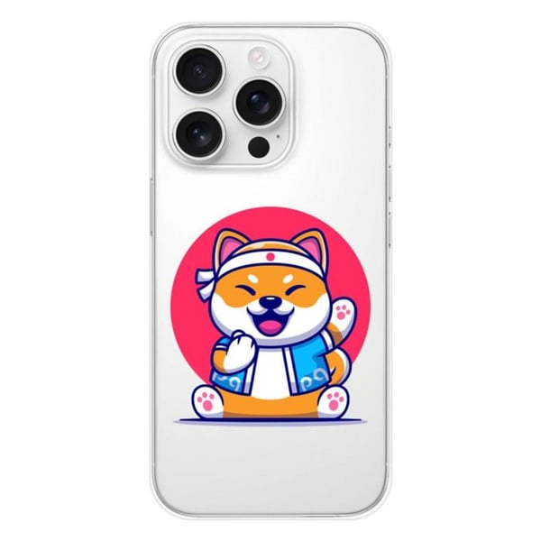 Tryckt silikonfodral som är kompatibelt med Apple iPhone 16 Pro Shiba ninja