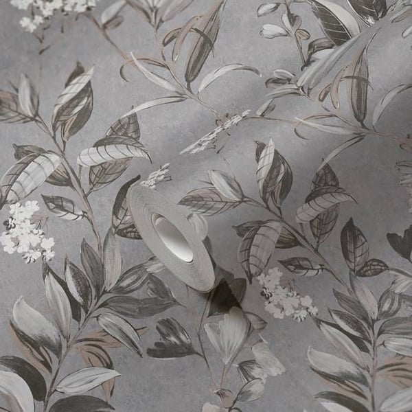 A.S. Création AP ARCADE 391714 non-woven tapet blommor floral 10.05 x 0.53 m grå vardagsrum sovrum kontor