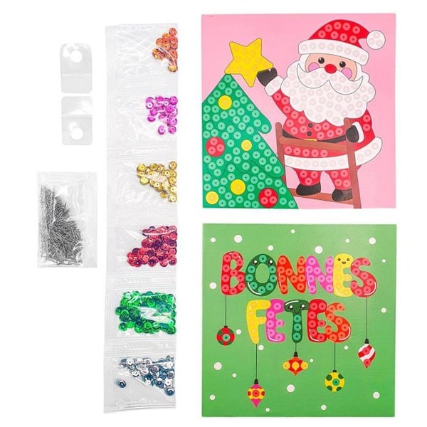 MégaCréa DIY - Kit med paljetttavlor Jul Goda helger Barnaktivitet 15 cm 2 stycken