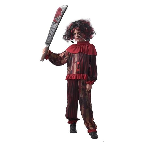 Kostym - Mördarclown Pojke - Vit - Polyester - Inomhus Kostym - Mördarclown Pojke - Vit - Polyester - Inomhus