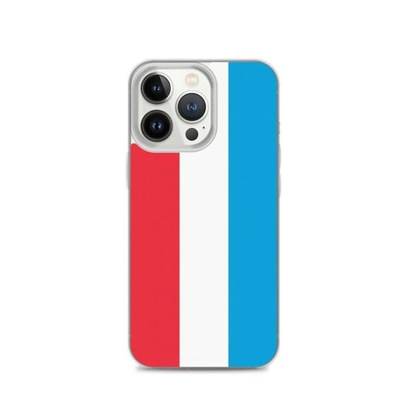 Telefonskal – Luxemburgs flagga – Kompatibel med iPhone 13 Pro – Mjuk fodral – Slitstark och stötbeständig - Silikon - Pixelforma