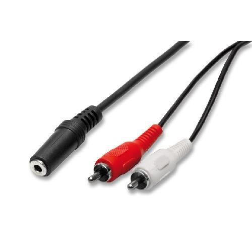 nuovaVideosuono 2-00, 3,5mm, Hun, 2 x RCA, Han, 1,5 m, Sort, Rød, Hvid