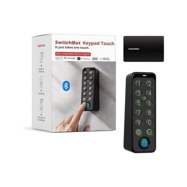 SwitchBot Smart Keypad Touch för SwitchBot Lock, Keyless Fingerprint Access, IP65 Waterproof, Support Passwords