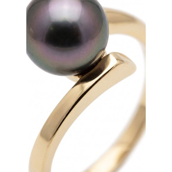 Ring - Pärlor & Färger - Äkta Tahiti Kulturpärla 8-9 mm - Guld 375/1000 - Kvalitet A+ - Kvinna