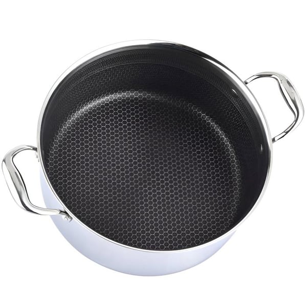 Sauteuse 32cm - CHEFFINGER - Bihona - Rostfritt Stål - Glaslock - 3D Non-stick