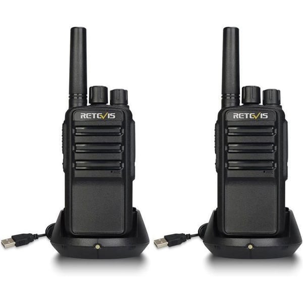 Retevis NR610 Talkie Walkie Portabel, Laddningsbar PMR446 USB-C 1200mAh, AI Bullersreducering, VOX, Professionell för Klättring