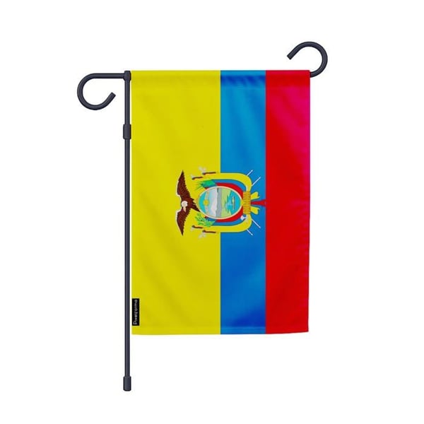 Flagga Trädgård Ecuador – 32 x 47.5 cm – Hållbar Polyester – Vertikalt Format – Utomhus – Pixelforma