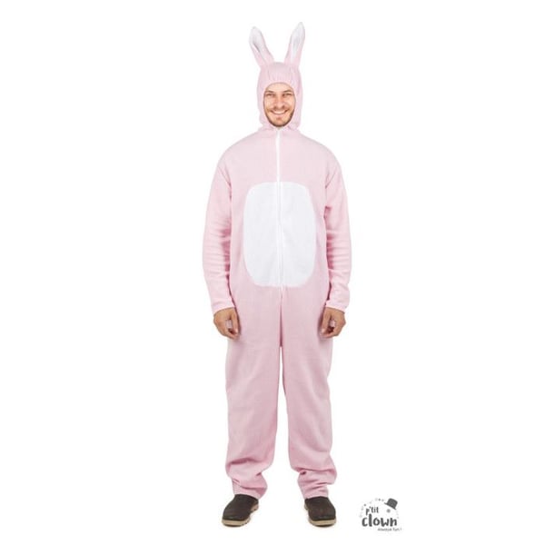 Kostym - LITEN CLOWN KOSTYM - Rosa Kanin Kostym för Vuxna - Storlek S/M - Mjuk plysch - Främre dragkedja