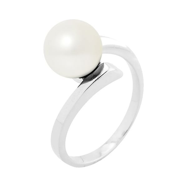 Ring - Pärlor & Färger - Äkta Odlad Pärla 8-9 mm - Vitt Guld 375/1000 - Naturlig Vit Färg - Kvalitet AAA+