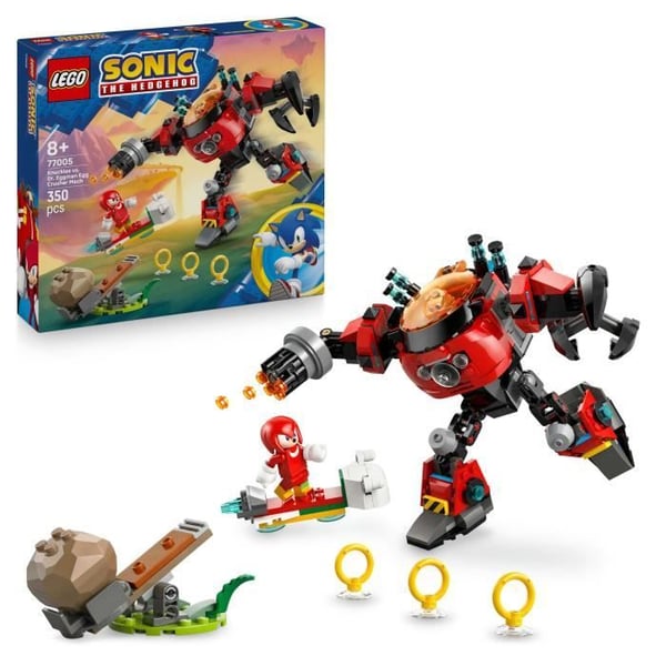 LEGO Sonic the Hedgehog 77005 Knuckles mot Dr. Eggmans Egg Crusher - Spel från 8 år