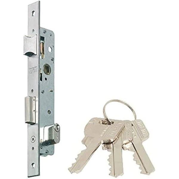 Instickslås - MCM - 1550-21 - Krom - Med nyckel - Cylindermekanism