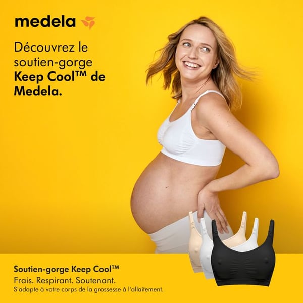 MEDELA - Ammningsbh KEEP COOL - svart - storlek L - Bekväm och andningsbar