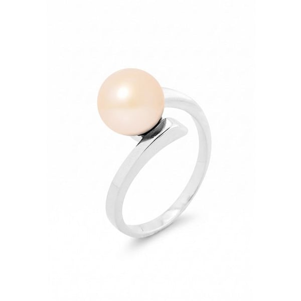 Ring - Pärlor & Färger - Äkta Odlad Pärla 8-9 mm - Naturlig Rosafärg - Vitt Guld 375/1000 - Kvinna