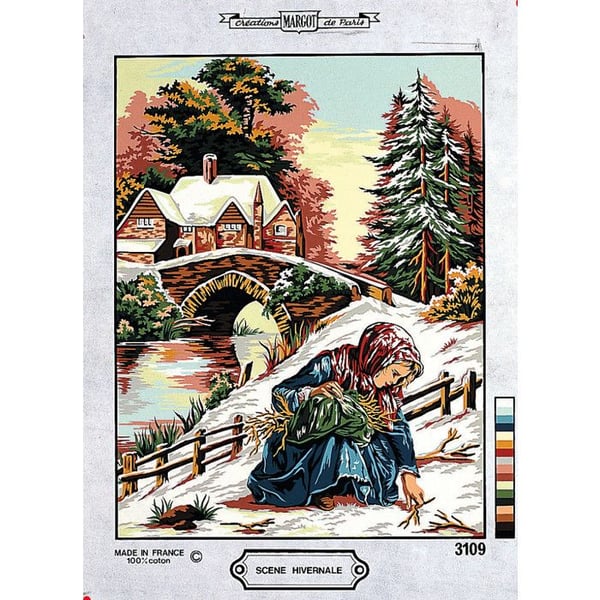 Canevas Pénélope Antik Vinterlandskap 50x65cm
