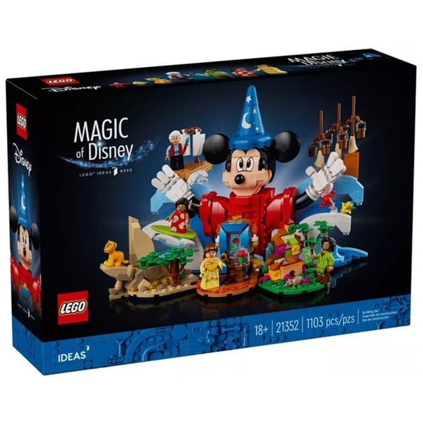 Lego Ideas 21352 Disney Magi 1103 bitar - Mickey, Lärling till trollkarl - Samlarmodell för vuxna - Byggset