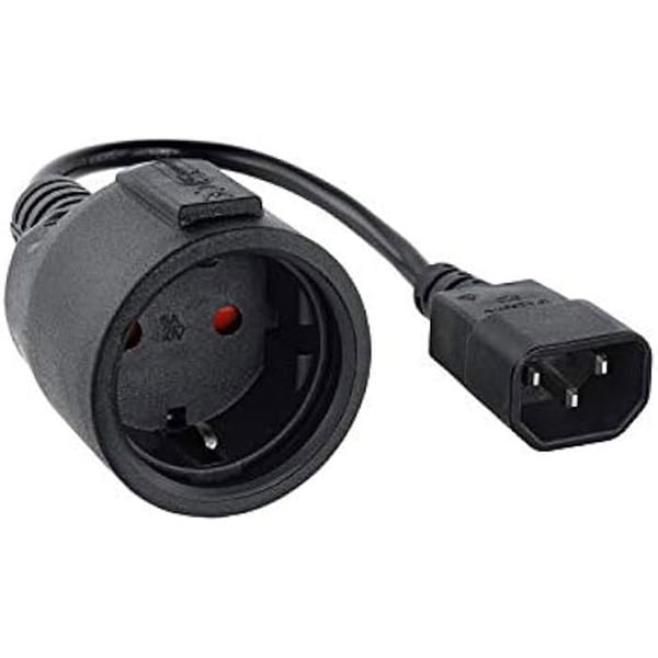 Strömadapterkabel - NANO KABEL - 10.22.0902 - C14 hane till CEE7 hona - 50 cm - Svart