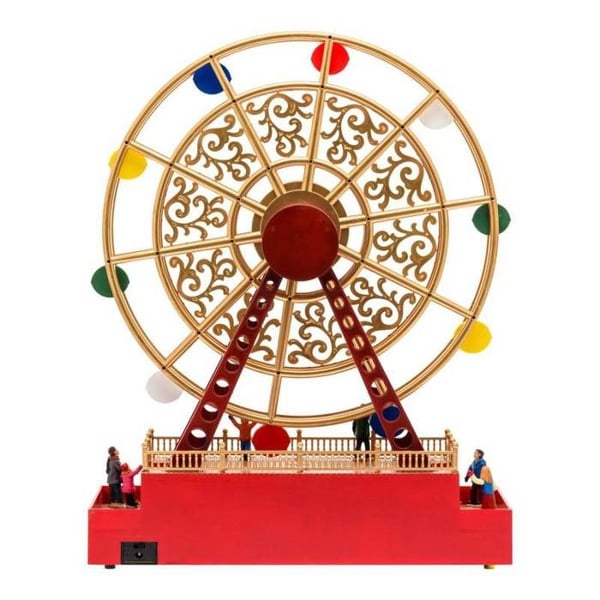 Juleby Stort Panoramisk Hjul H48cm med roterende bevægelse LED Musik H48 Lotti