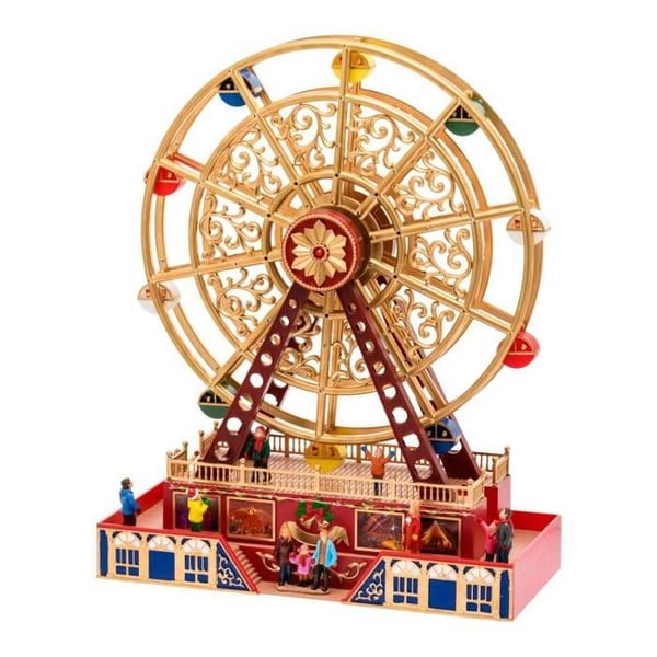 Juleby Stort Panoramisk Hjul H48cm med roterende bevægelse LED Musik H48 Lotti