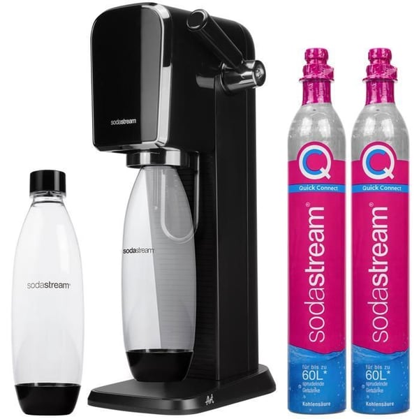 Saturator för kolsyrat vatten - Sodastream - ART Svart - 1L - Snabbkoppling - 2 CO2 påfyllningar - Elegant design