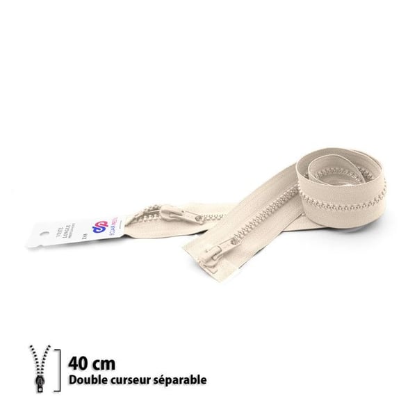 Dragkedja - ECLAIR PRYM - Z68 - Separabel 6mm - 40 cm - Färg écru