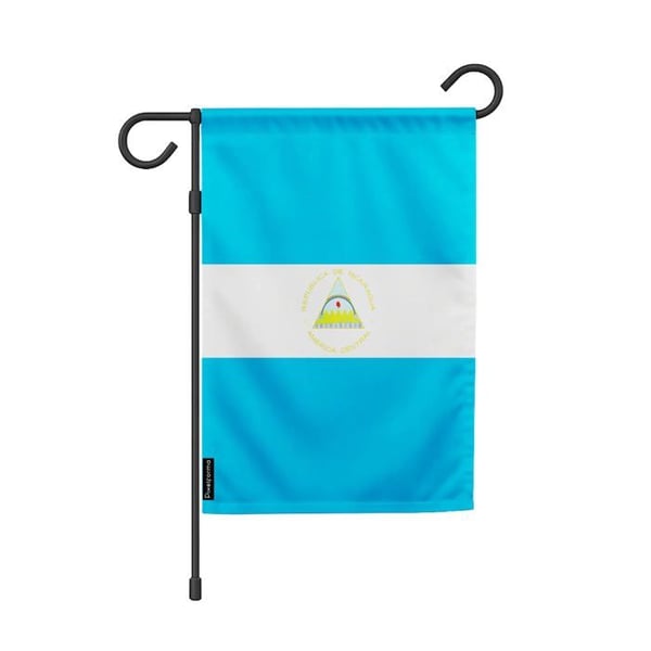 Nicaragua Trädgårdsflagga – 32 x 47.5 cm – Hållbar Polyester – Horisontellt Format – Utomhus – Pixelforma