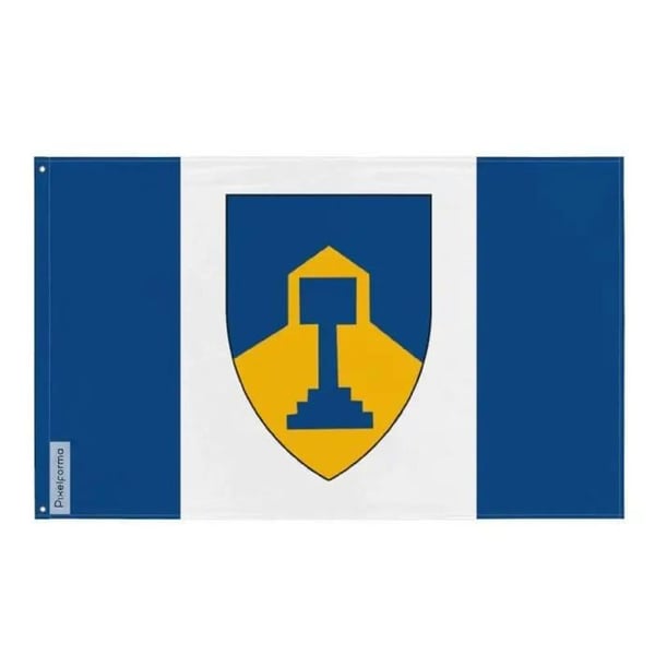 Dawson Creek Flagga – 90 x 150 cm – Hållbar Polyester – 2 Metal Öljett – Inomhus / Utomhus – Pixelforma