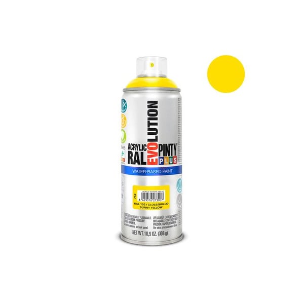 Aerosol Färg Pintyplus Evolution Vattenbaserad 520cc Ral 1021 Signalgult