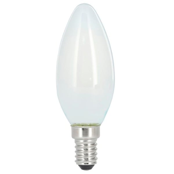 Ampull filament LED, E14, 470lm ers. 40W, amp. beige, matt, vit chd, rg.