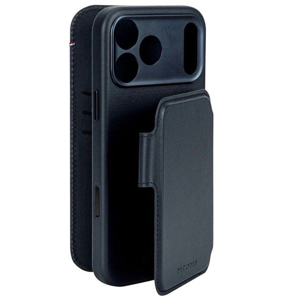 Foliofodral - DECODED - iPhone 17 Pro Max - Äkta läder - Avtagbar skal - MagSafe