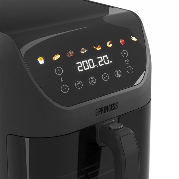 Princess SlimFry 182476 Luftfritöser 8L 2000W Svart Teknologi för Varmluft
