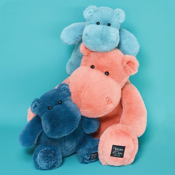 Flodhäst plyschleksak - BEAR STORY - 40CM - Rosa - Blandat - Födelse