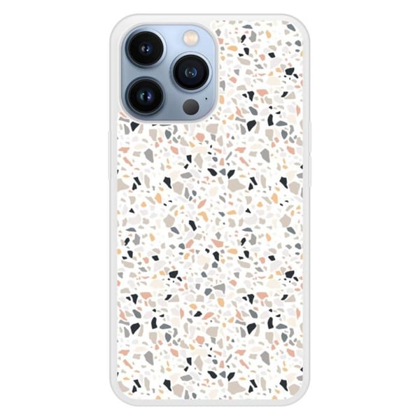 Förstärkt silikonfodral med tryck kompatibelt med Apple iPhone 13 Pro Terrazzo färg