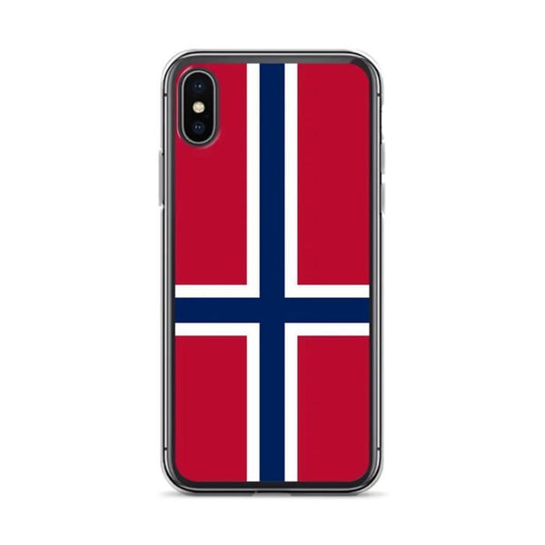 Mobilskal – Norges flagga – Kompatibel med iPhone X – Mjukt skydd – Stöttålig och chockresistent - Silikon - Pixelforma