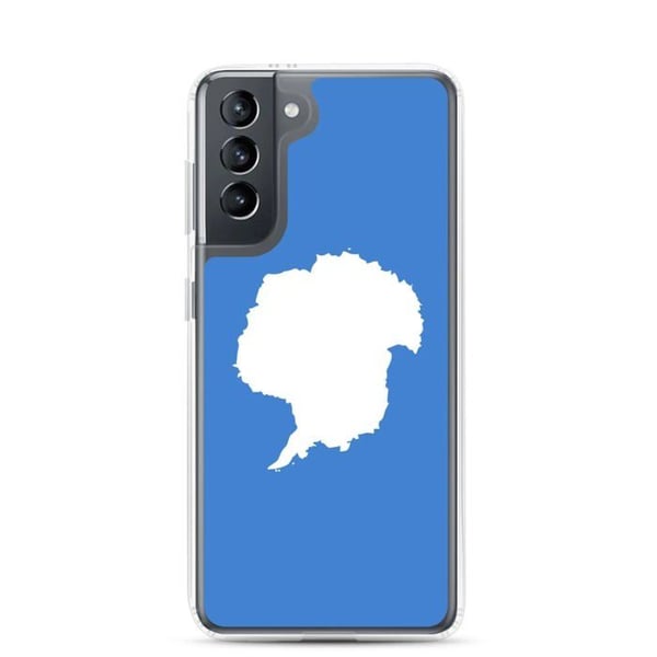 Telefonskal – Antarktisflagga – Kompatibel med Samsung Galaxy S21 Plus – Mjuk fodral – Slitstark och stötdämpande – Pixelforma