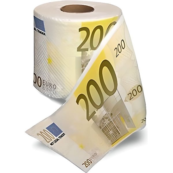200 euro sedel i toalettpapper ovanligt design heminredningsobjekt
