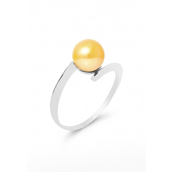Ring - Pärlor & Färger - Äkta Sötvattenspärla 7-8 mm - Vitt Guld 375/1000 - Colori Gold - Kvalitet AAA+