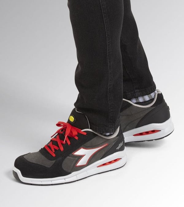 Sikkerhedssko - DIADORA - RUN NET AIRBOX LOW S3 SRC - Læder - Grå/Rød - Åndbare