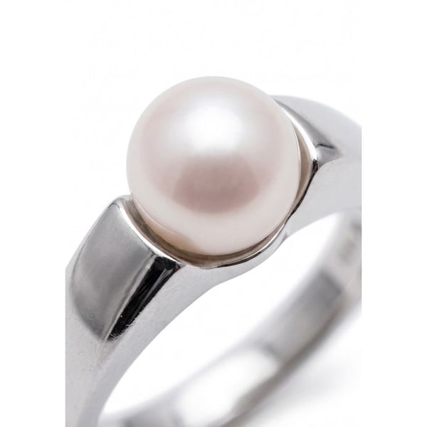 Ring - Pärlor & Färger - Sötvattenspärla 7-8 mm - Silver 925 - Naturlig Vit - Kvalitet AAA+