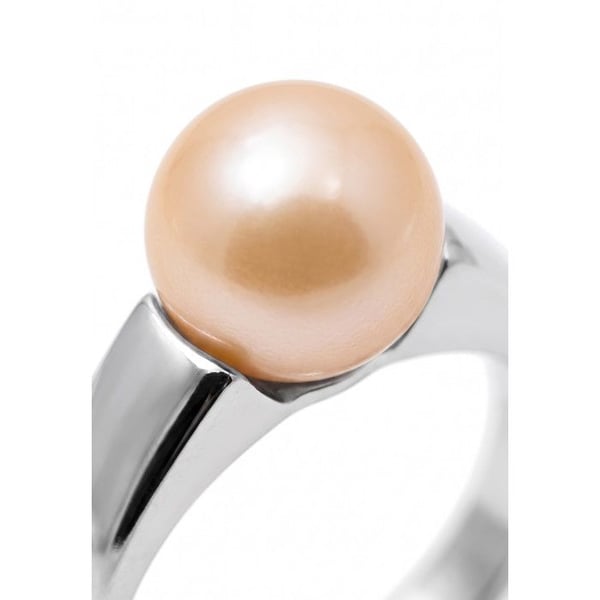 Ring - Pärlor & Färger - Äkta Sötvattenspärla 8-9 mm - Vitt Guld 375/1000 - Naturlig Rosafärg - Kvinna