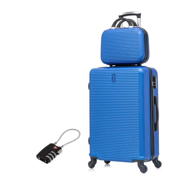 Stort Resväska 75cm 23kg med Necessär | CELIMS Weekend Resväska | 360-hjul | Hänglås | Blå
