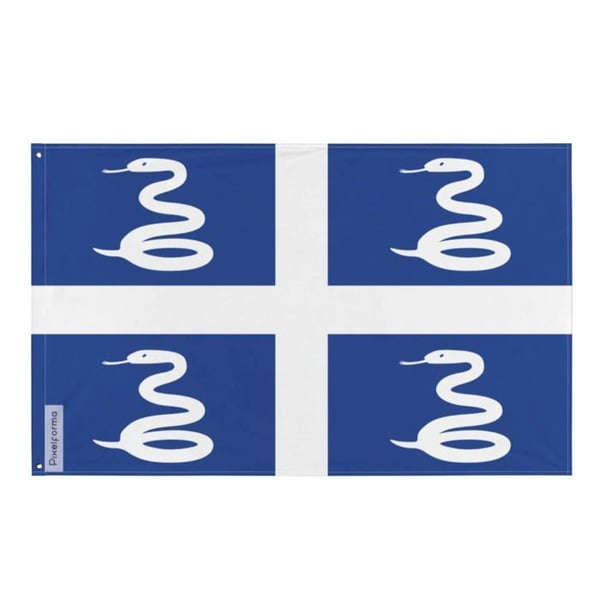 Flagga - Martinique - 64 x 96 cm - Polyester - Framsidan/baksidan - Öljett i metall