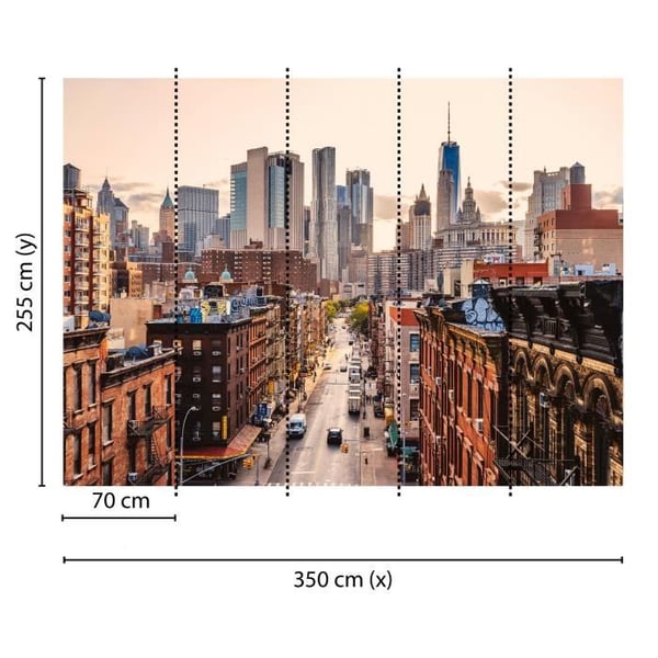 Tapet Stad M1-No.60467 Digitalt tryck Brun Grå New York