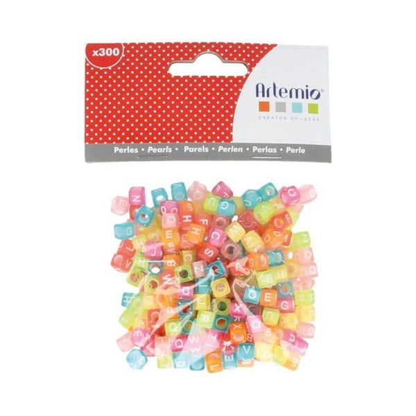 300 PLASTALFABET PERLAR - 6 MM